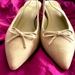 JCrew beige sling backs